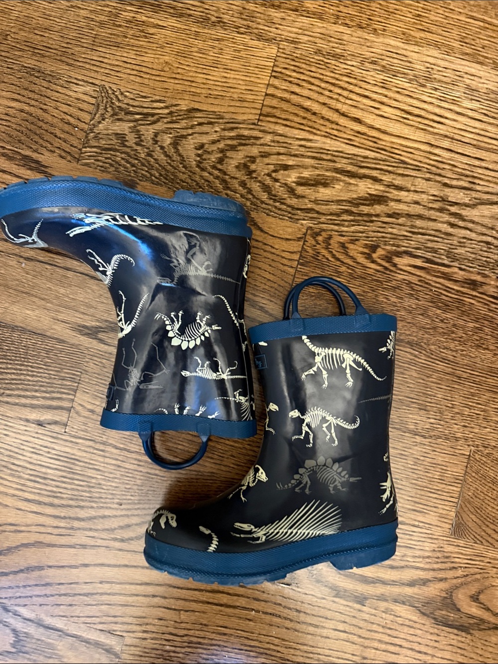 Hatley Navy Dinosaur Skeleton Rain Boots